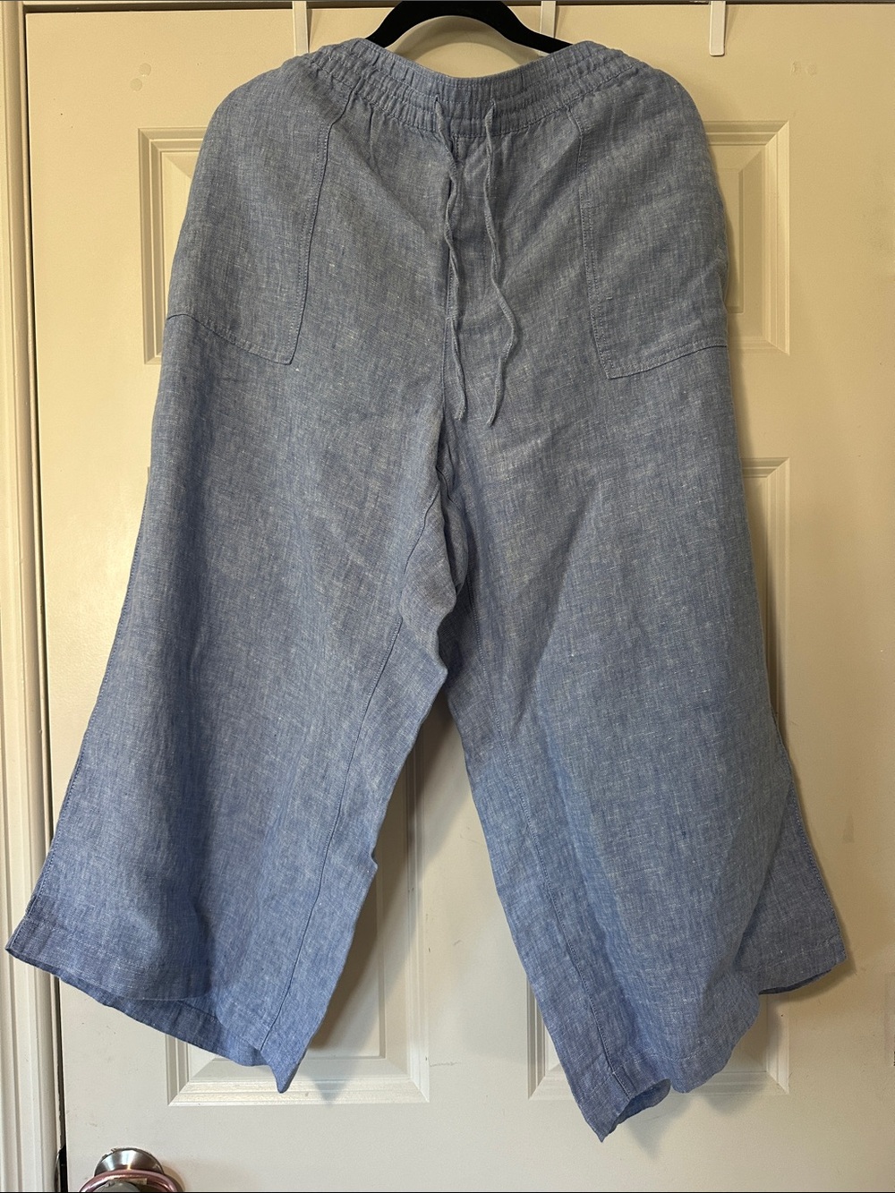 Lands' End Light Blue Linen wide leg pants